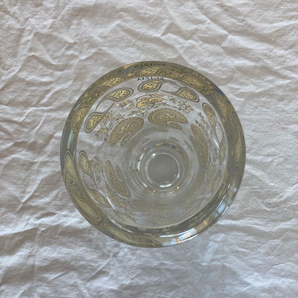 EGIZIA VETRO SOFFIATO Made Italy Lead Art Glass Vase Gold Paisley 10" MCM - Picture 6 of 9